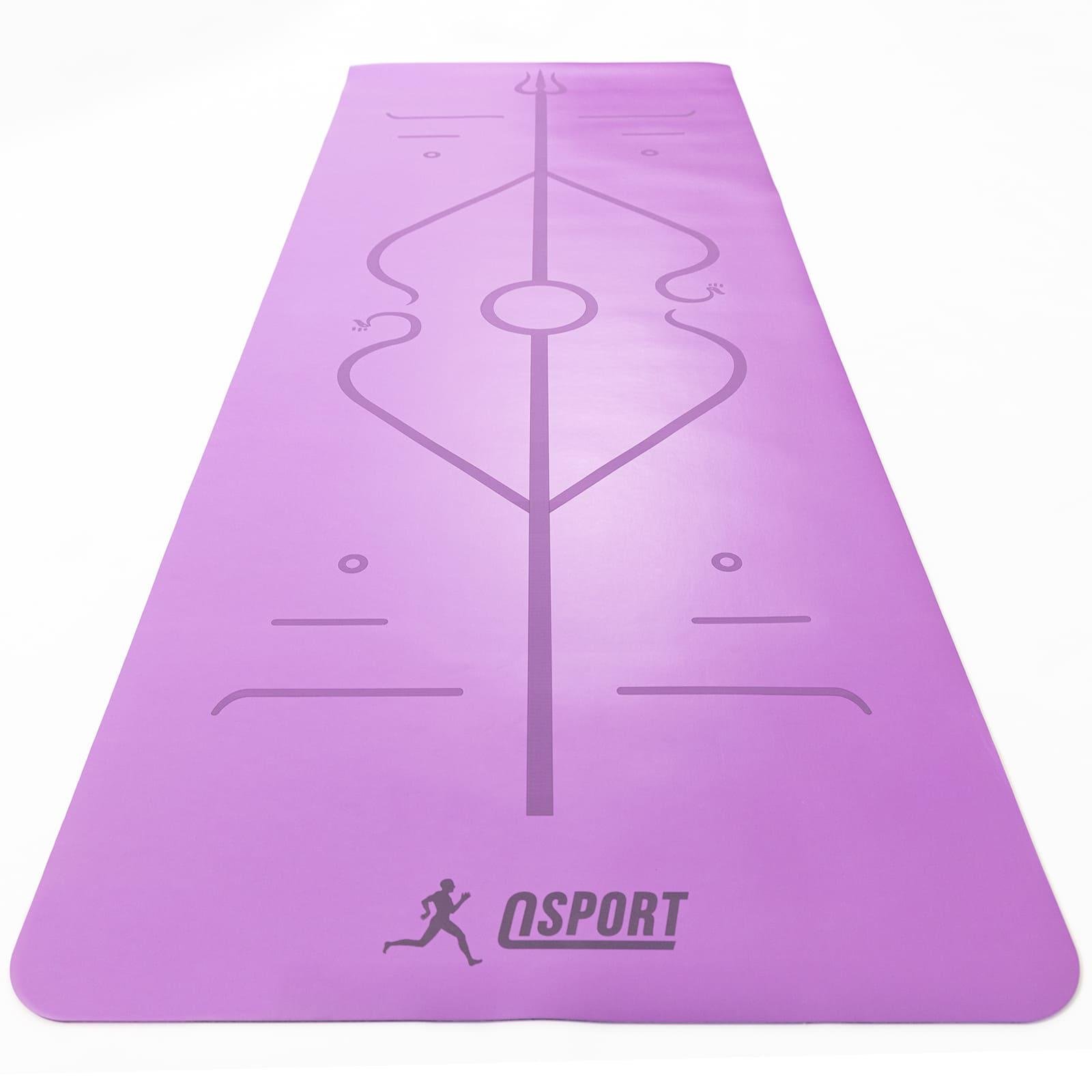 Килимок для йоги та фітнесу каучуковий OSPORT 4 мм 183x68 см Фіолетовий (OF-0284) - фото 5