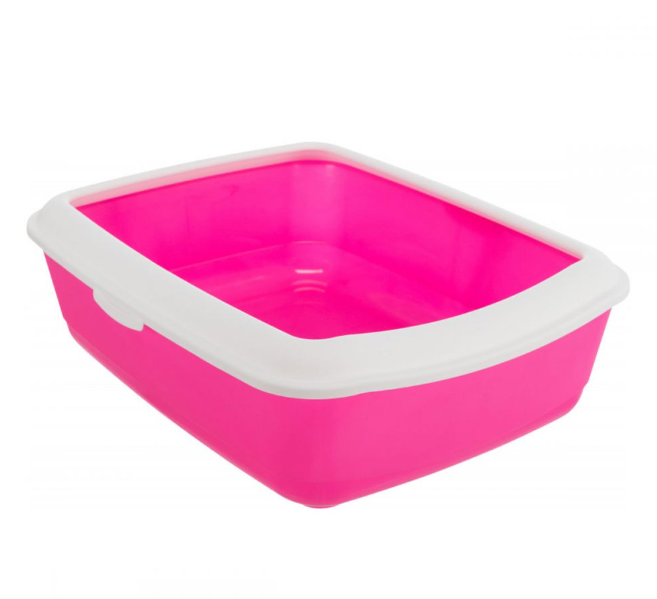 Туалет для кішок з рамкою Trixie Classic Litter Tray 37x15x47 см TX-40182 Рожевий (00000007657)