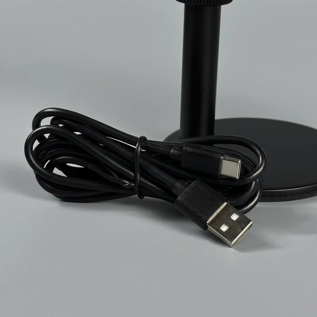 Микрофон-USB игровой ME6S RGB со стойкой Plug & Play для ПК живая запись/шумоподавление/конденсаторная Black - фото 3