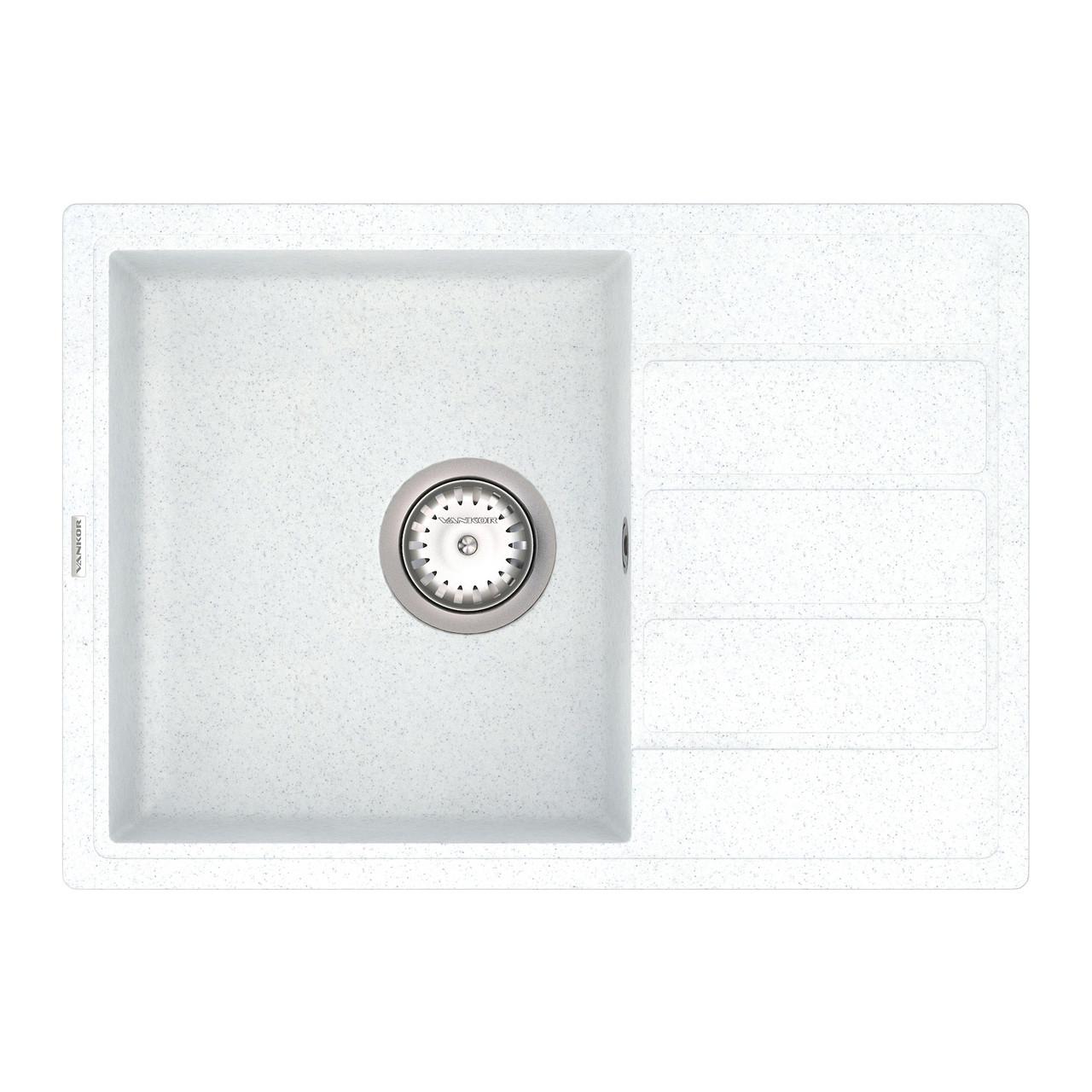 Кухоная мойка с сифоном Easy EMP 02,62 White