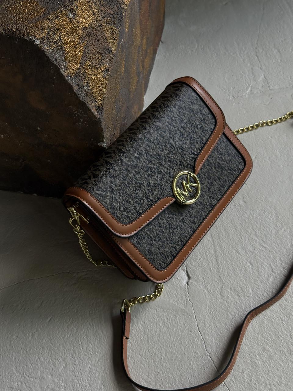 Сумка жіноча Michael Kors Jessie Small Signature Crossbody Bag крос-боді Коричневий (2620694048)