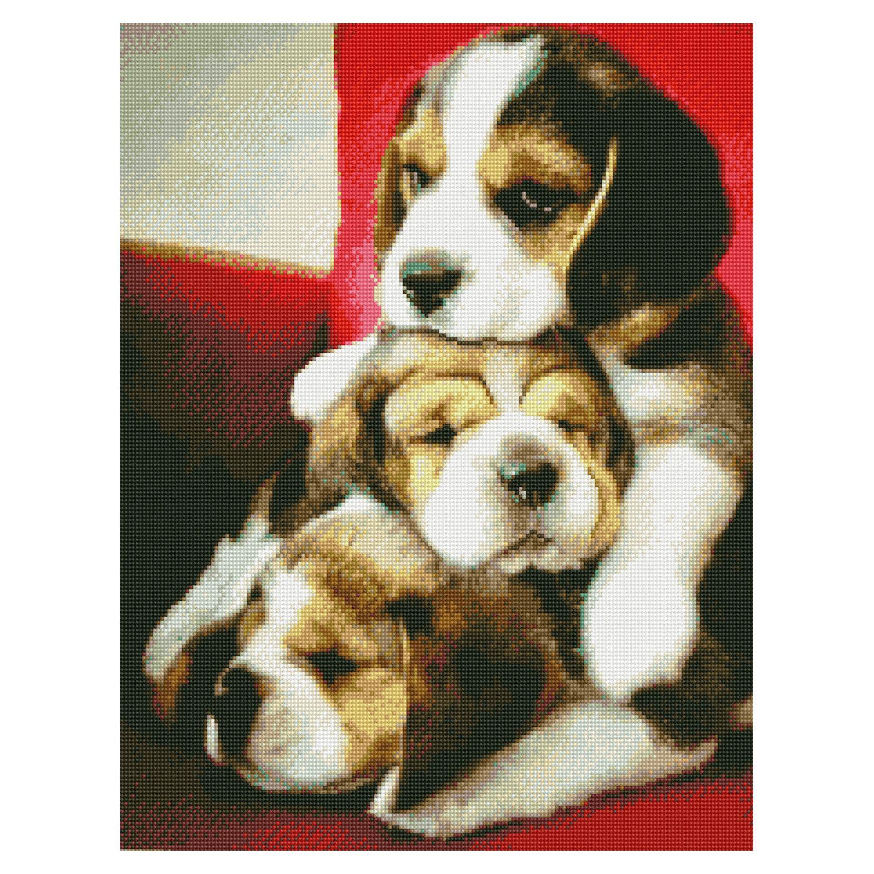 Алмазная мозаика Strateg Сонные щенки 50х60 см (Str-HA0007) Алмазная мозаика Strateg Сонные щенки 50х60 см (Str-HA0007)