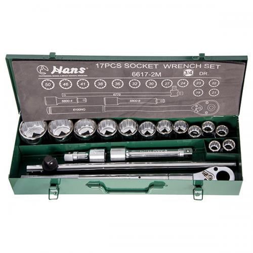 Набор головок 3/4 " DR 19-50 мм 17 предметов (6617-2M 12PT)