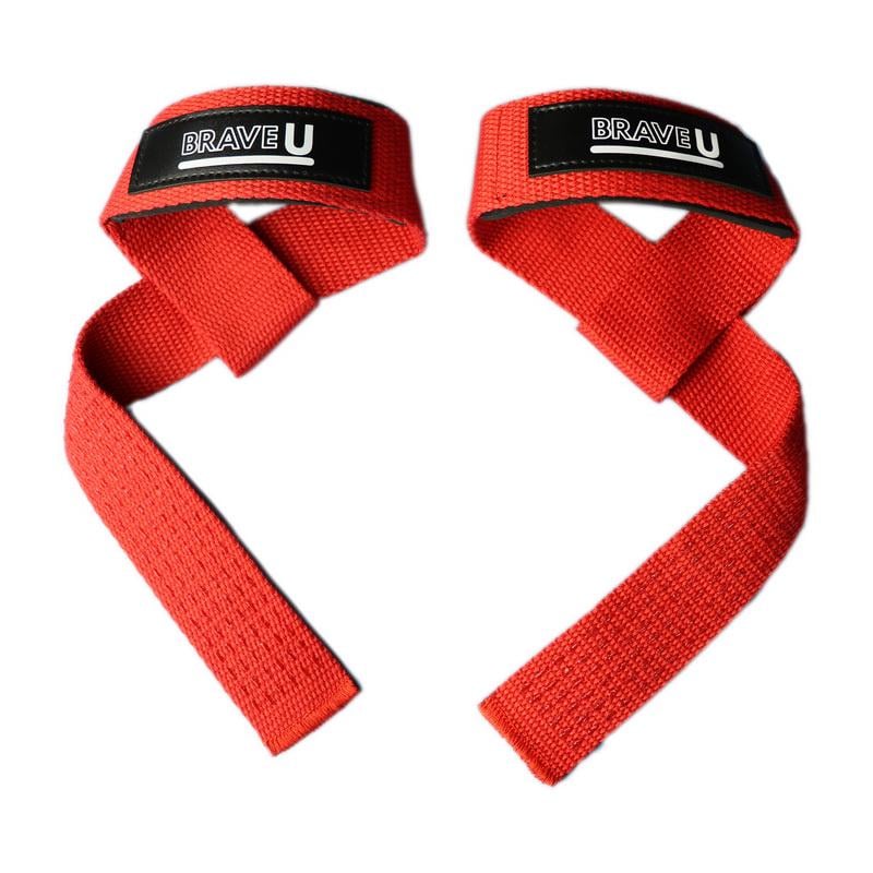 Лямки для тяги штанги и подтягиваний пара Brave U Lifting Straps Красный