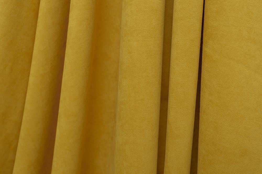Комплект штор Мікровельвет 1,5x2,85 м 2 шт. №38 Жовтий (BB71L-01) - фото 2