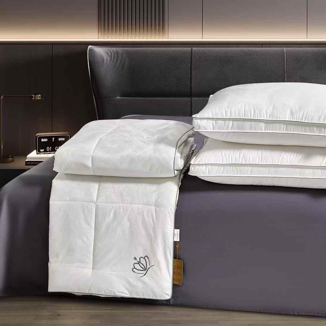 Одеяло шелковое жаккард евро Белый - фото 3