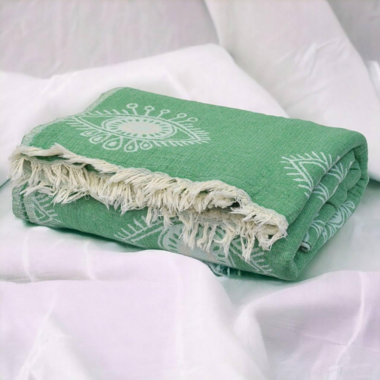 Плед муслиновый гипоаллергенный 250х210 см Зеленый (П4К-muslin-original-001-01)