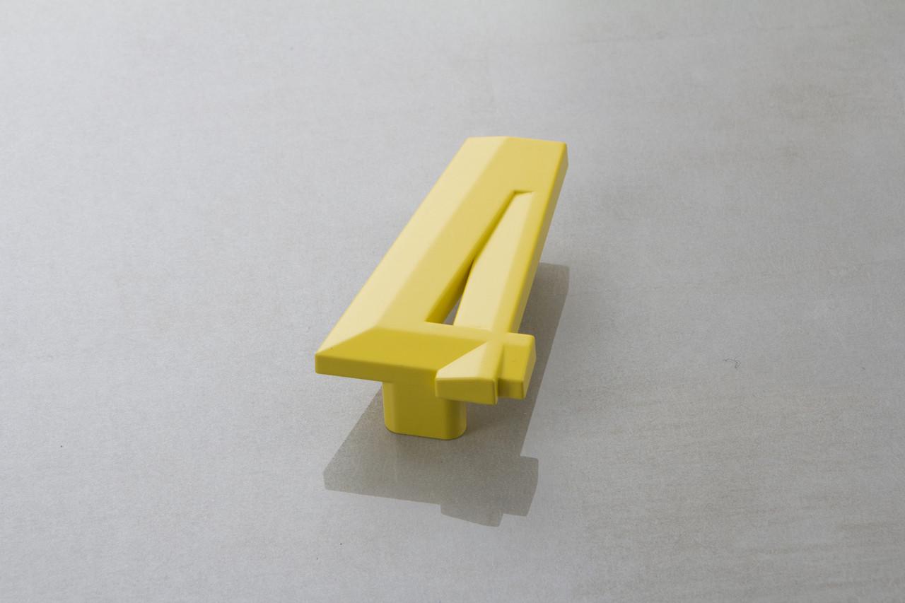 Мебельная ручка Poliplast цифра четверка РП-4 Желтый глянцевый (16390)