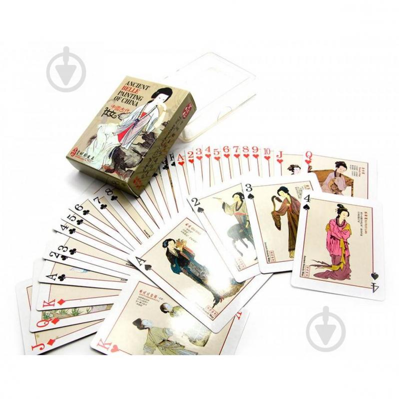 Карты игральные покерные атласные Duke Древние картины китайской живописи и фарфора 54 листа 88х63 мм (DN25203)