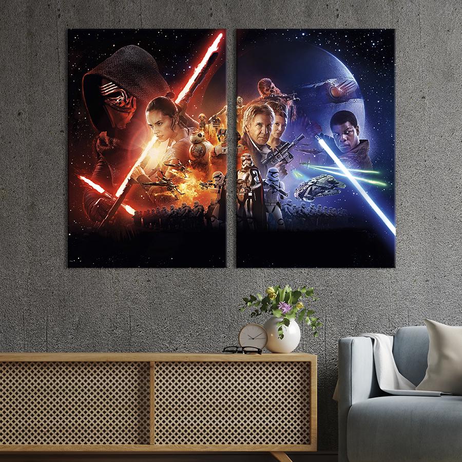 Настенный декор диптих картина на холсте для интерьера Star Wars: The Force Awakens 111x81 см (668-2)