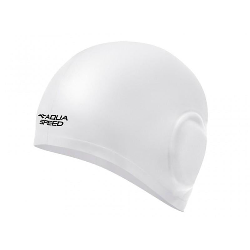 Шапочка для плавания Aqua Speed EAR CAP Volumeі OSFM силикон Белый (6936116102257)