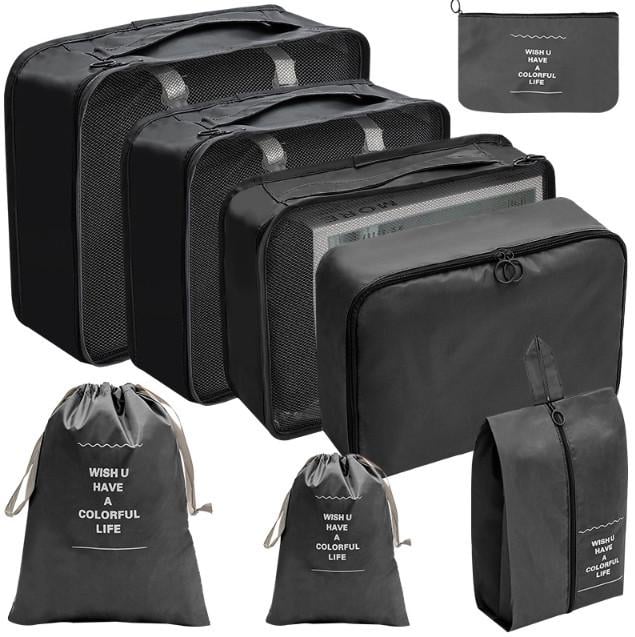 Комплект органайзеров для путешествий 8в1 нейлон Черный (КДО-40-42)