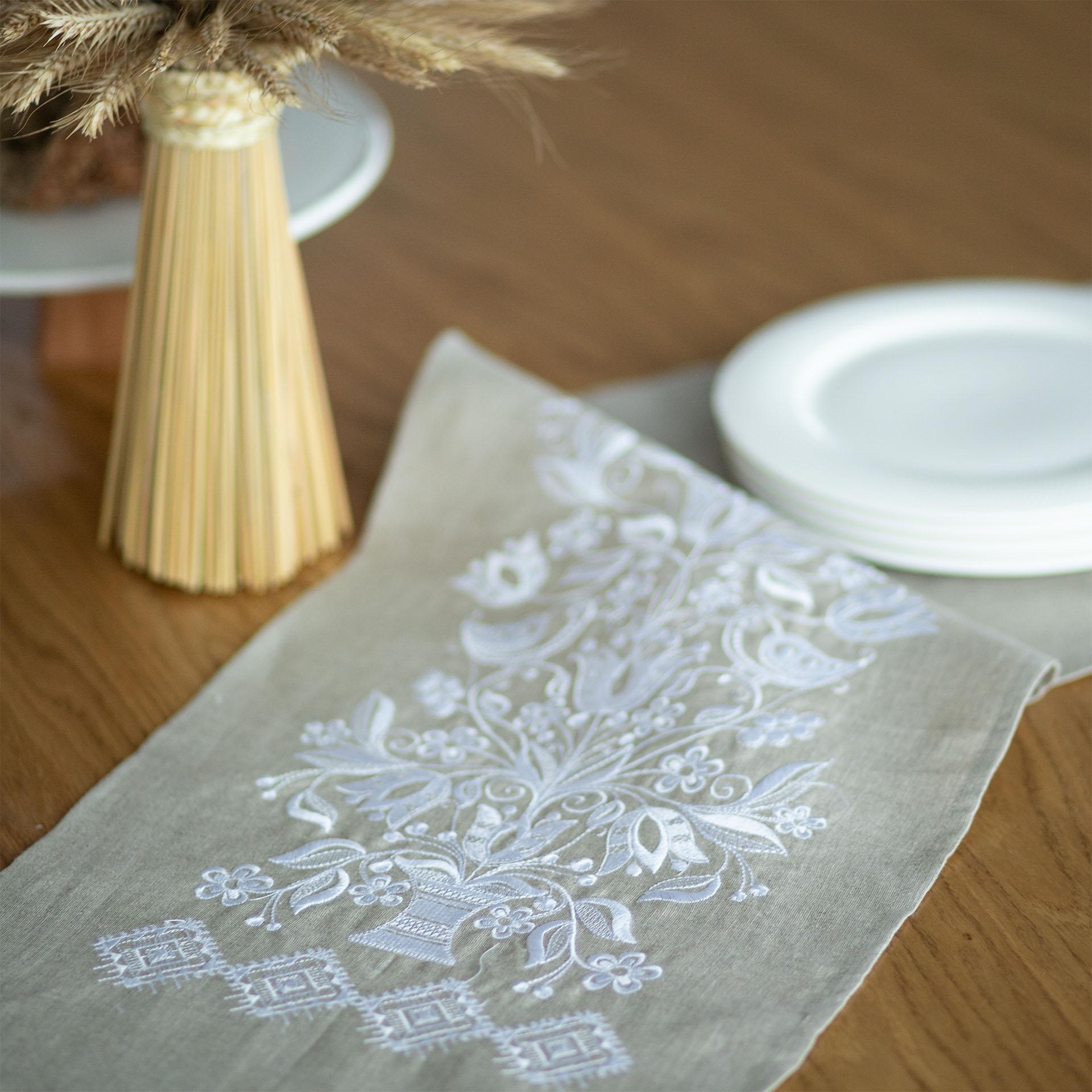 Рушник вишитий Едельвіка лляний (367-24/08) - фото 2 Рушник вишитий Едельвіка лляний (367-24/08) - фото 2