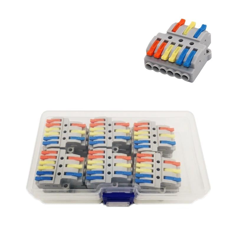 Набор клемм Tactix 0,08-4 мм2 32А 1-3+1-3+1-3 разветвитель одинарная 41,5х33,8х14,8 мм 12 шт. Разноцветный (KV436c-12box)