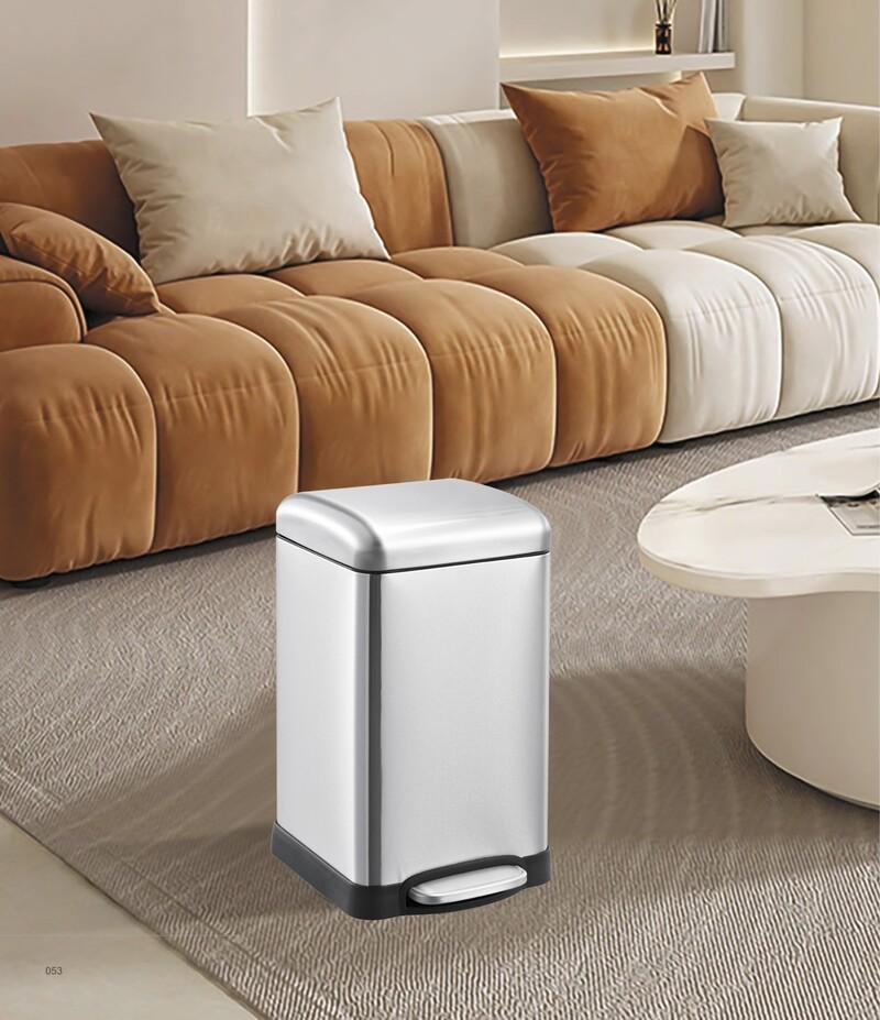 Мусорное ведро с плавным закрытием MIXXUS Style-TC0106 SS Color 6 л квадратное Нержавеющая сталь (OL-MI7092) - фото 4 Мусорное ведро с плавным закрытием MIXXUS Style-TC0106 SS Color 6 л квадратное Нержавеющая сталь (OL-MI7092) - фото 4