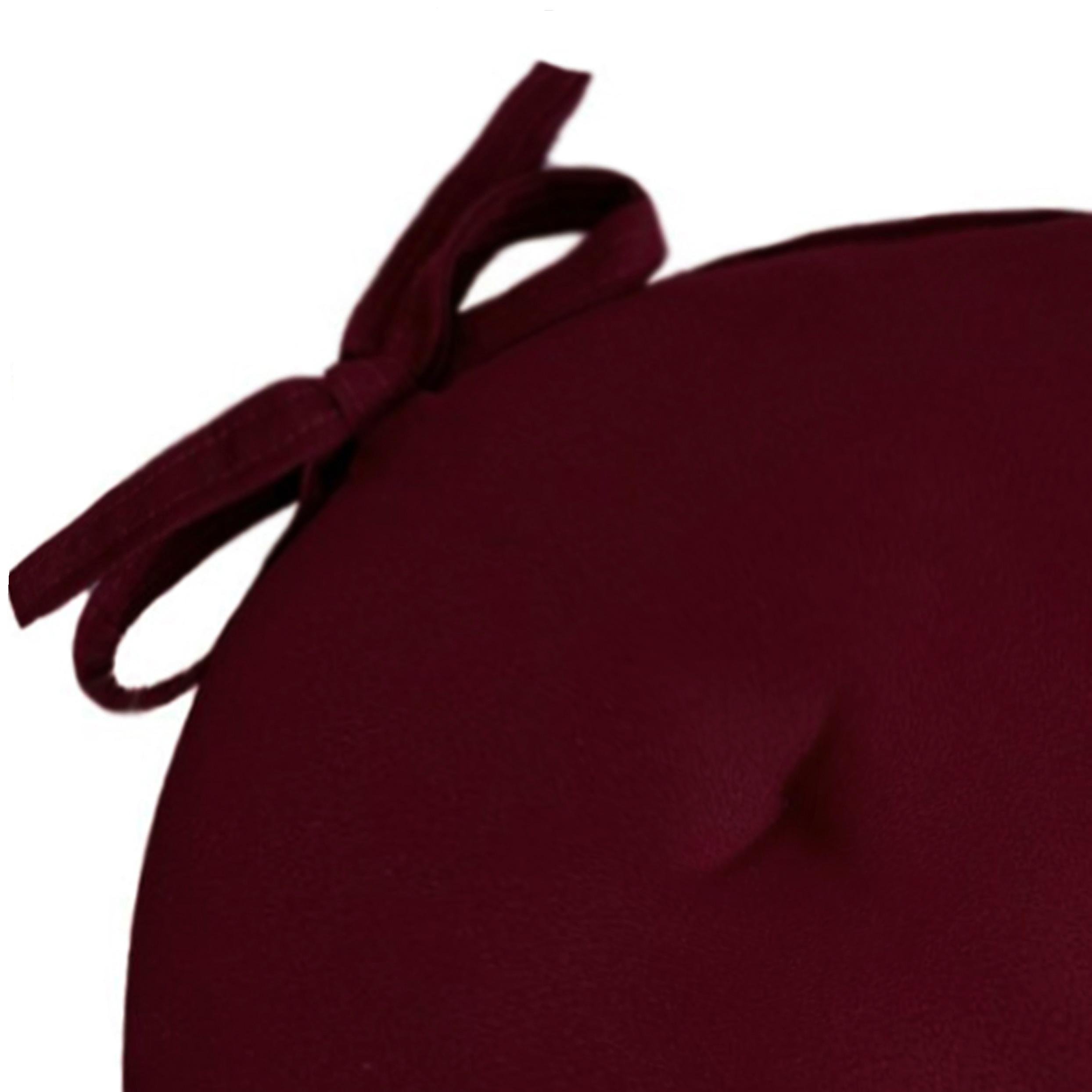 Подушка на стул с 4 завязками Ø 40х2 см Бордовый (2542836107) - фото 2 Подушка на стул с 4 завязками Ø 40х2 см Бордовый (2542836107) - фото 2