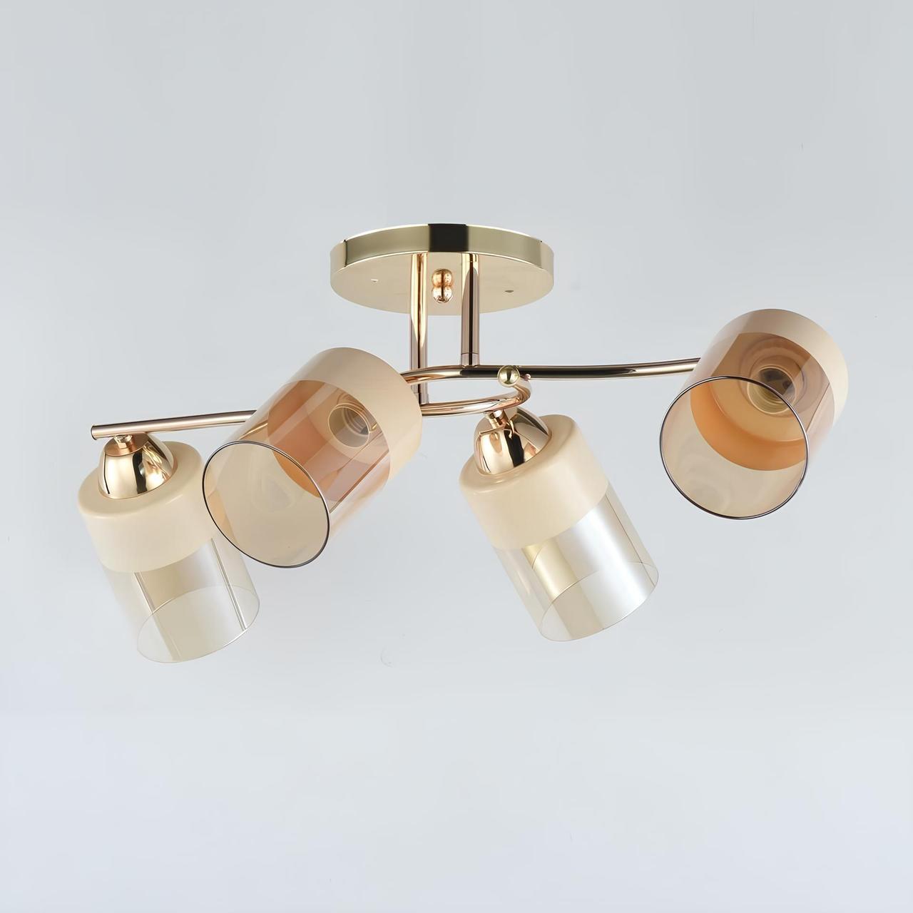 Люстра Sirius на четыре плафона под лампу Е27 Золотой (9133/4)