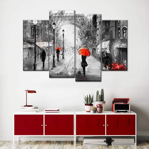 Модульная картина KIL Art Дождливый день из четырех частей 89x56 см (M4_M_13)