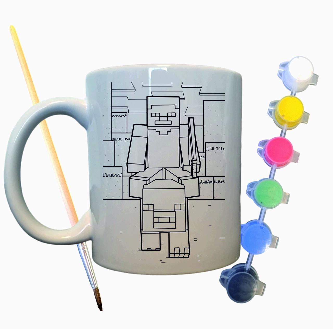 Набор для творчества кружка раскраска Воинственный Моб 330 мл Белый (КР0036)