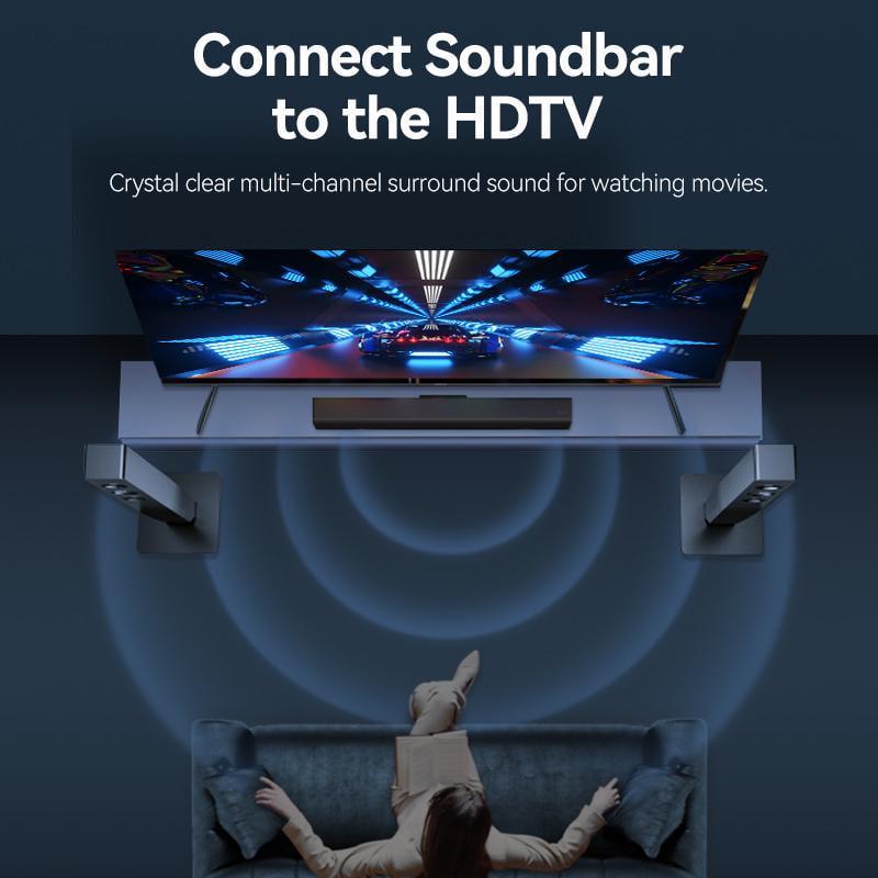 Кабель оптичний Vention Toslink SPDIF Аудіо нейлонове обплетення 2 м Чорний (BAVHH) - фото 10