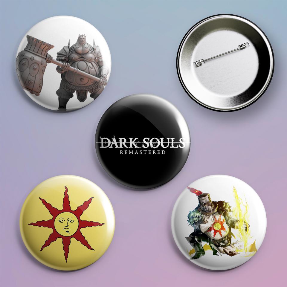 Значки на рюкзак с принтом игры Dark Souls 4 шт.