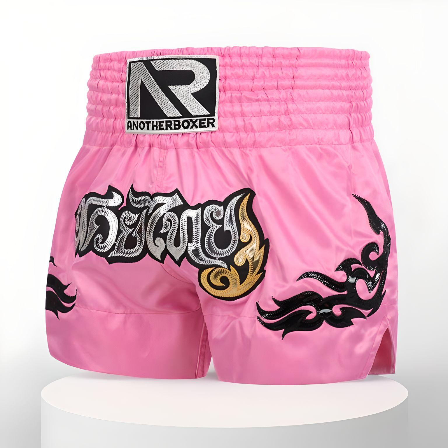 Шорти для тайского боксу та кікбоксингу Another Boxing M 150-165 см Рожевий (TSH-08-M)