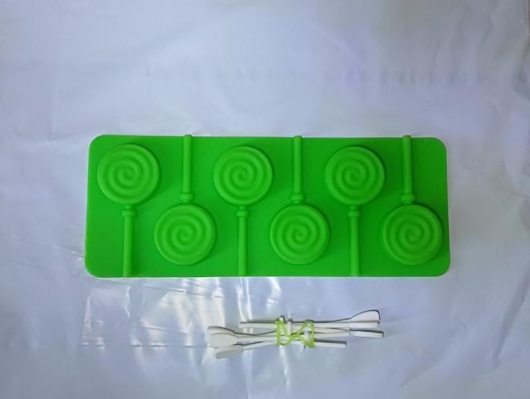 Силиконовая форма для конфет на палочке Леденец 6 шт. Зеленый (4be54187) Силиконовая форма для конфет на палочке Леденец 6 шт. Зеленый (4be54187)