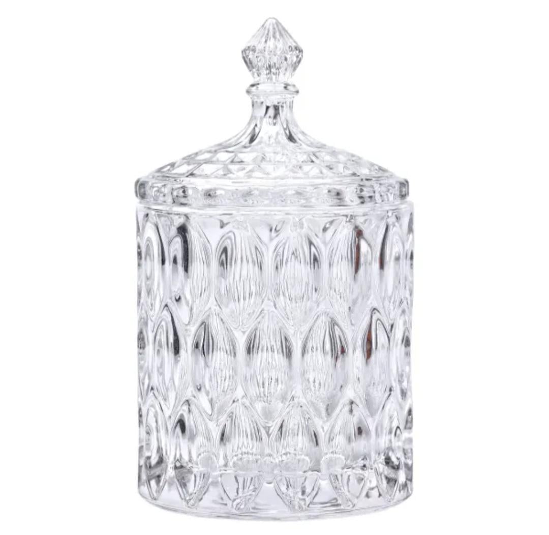 Цукерниця Yiwu DELISOGA скляна з кришкою 7,5х15х9,5 см Прозорий (HP-4-102)