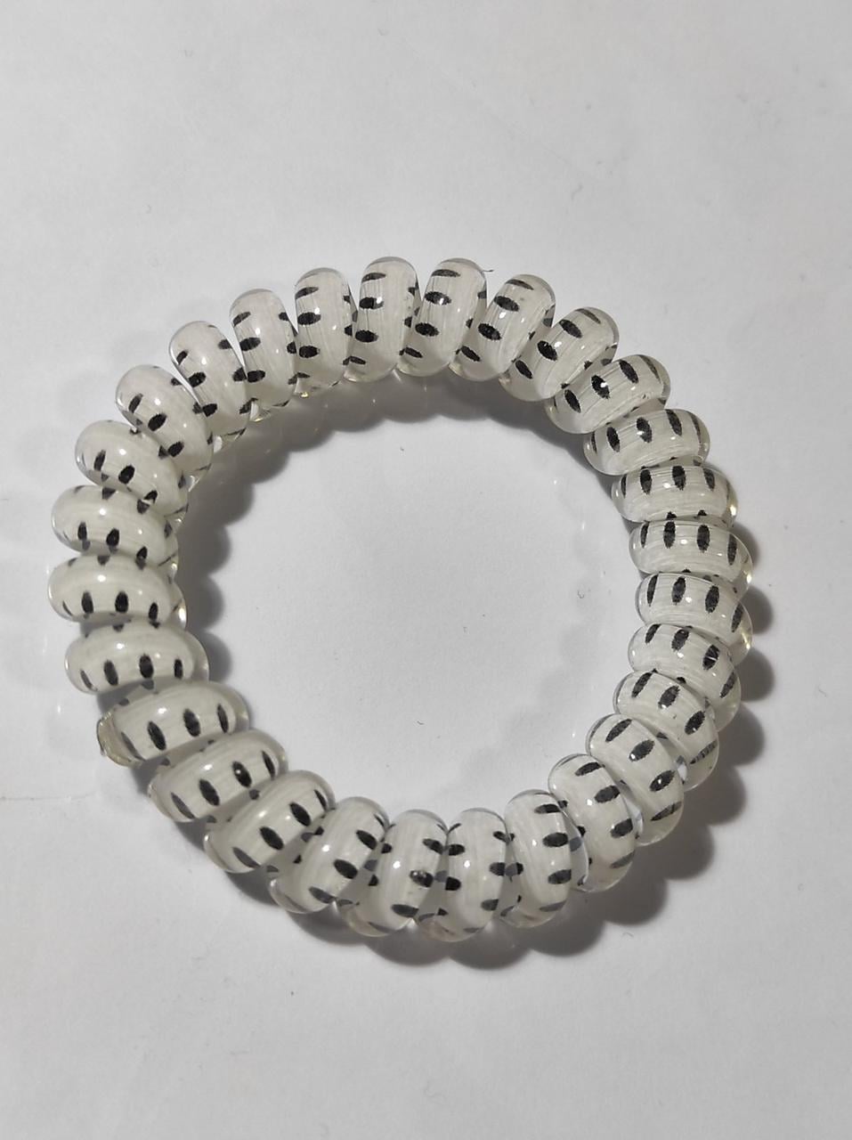 Резинка Спираль толстая в горошек 5,5 см Белый (52-4-1791-Б)