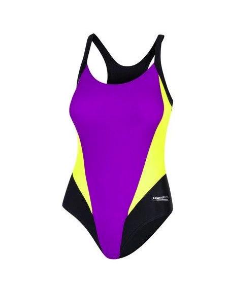 Купальник закрытый Aqua Speed SONIA 6170 р. 38 M Фиолетовый/Черный/Желтый флуор (347-19M)