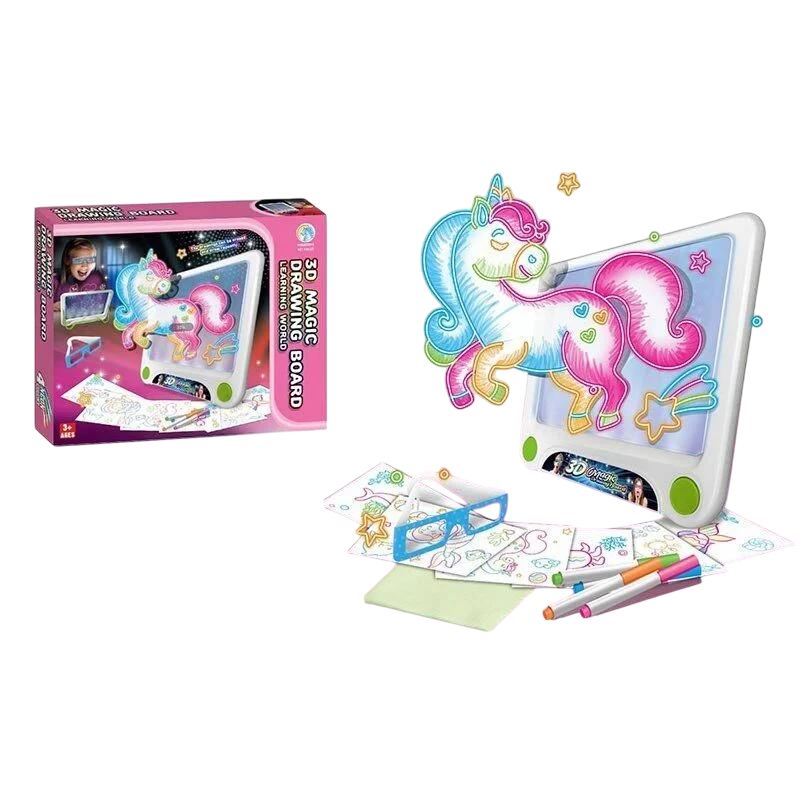 Дошка для малювання YM 26 72/3 підсвічування/3D окуляри/4 маркери/6 трафаретів (167852)