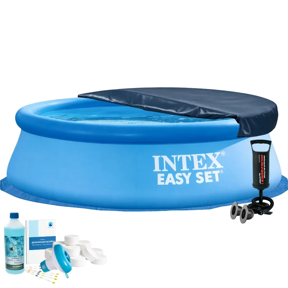 Бассейн круглый Easy Set Intex 28110-6в1 244х76 см с аксессуарами Синий (147-9-28110-6)
