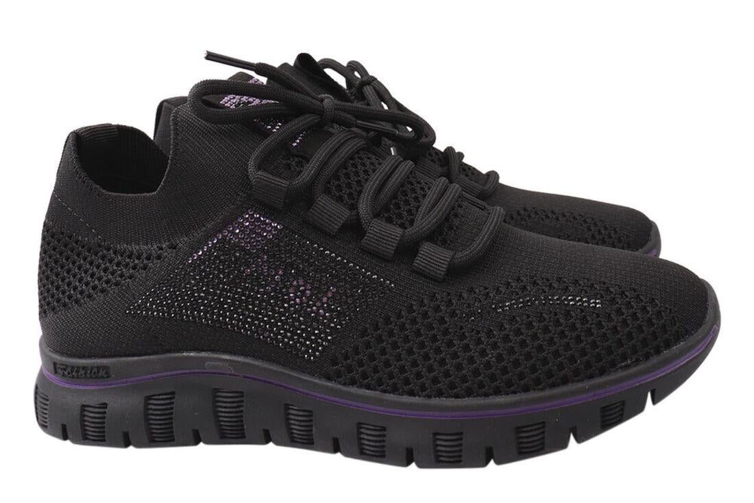 Кроссовки женские Li Fexpert из текстиля на низком ходу р. 39 Черный (626-21DK)