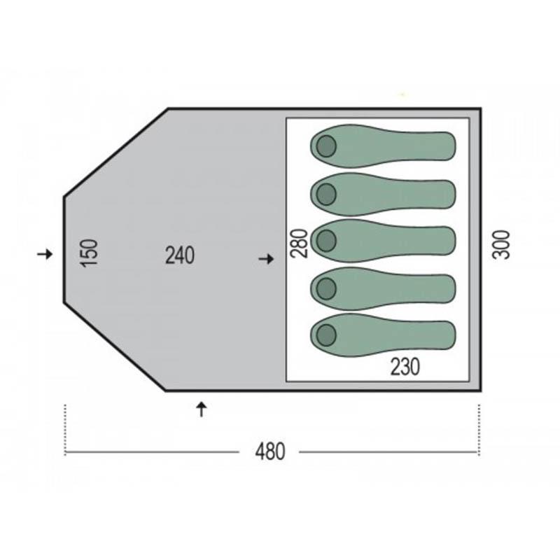 Палатка пятиместная Pinguin Campus 5 Green (PNG 125.5) - фото 3