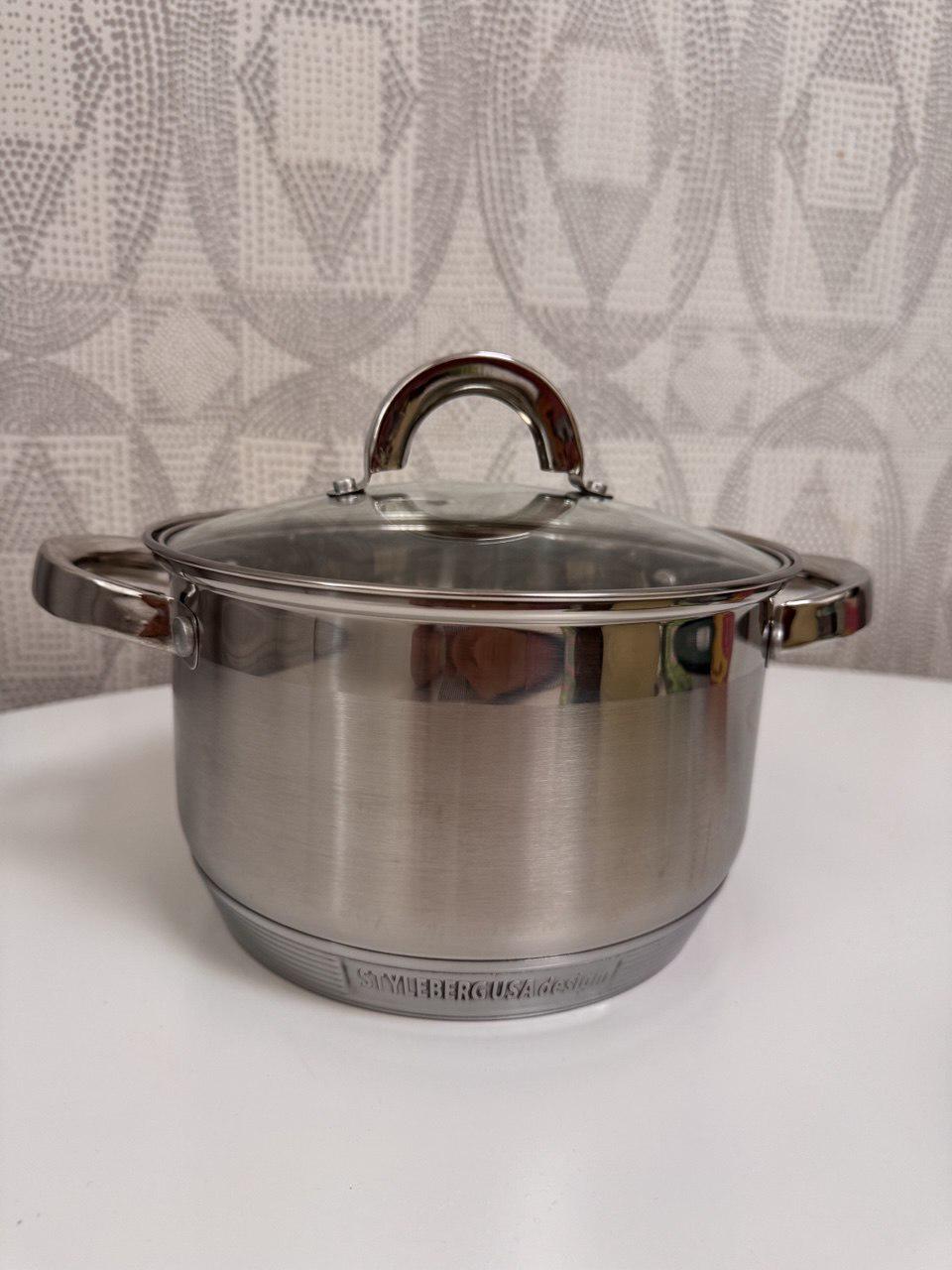 Каструля A-Plus 2185 з нержавіючої сталі 9-шарове дно 3,9 л Ø 20х12,5 см (AWN-00038) - фото 1 Каструля A-Plus 2185 з нержавіючої сталі 9-шарове дно 3,9 л Ø 20х12,5 см (AWN-00038) - фото 1