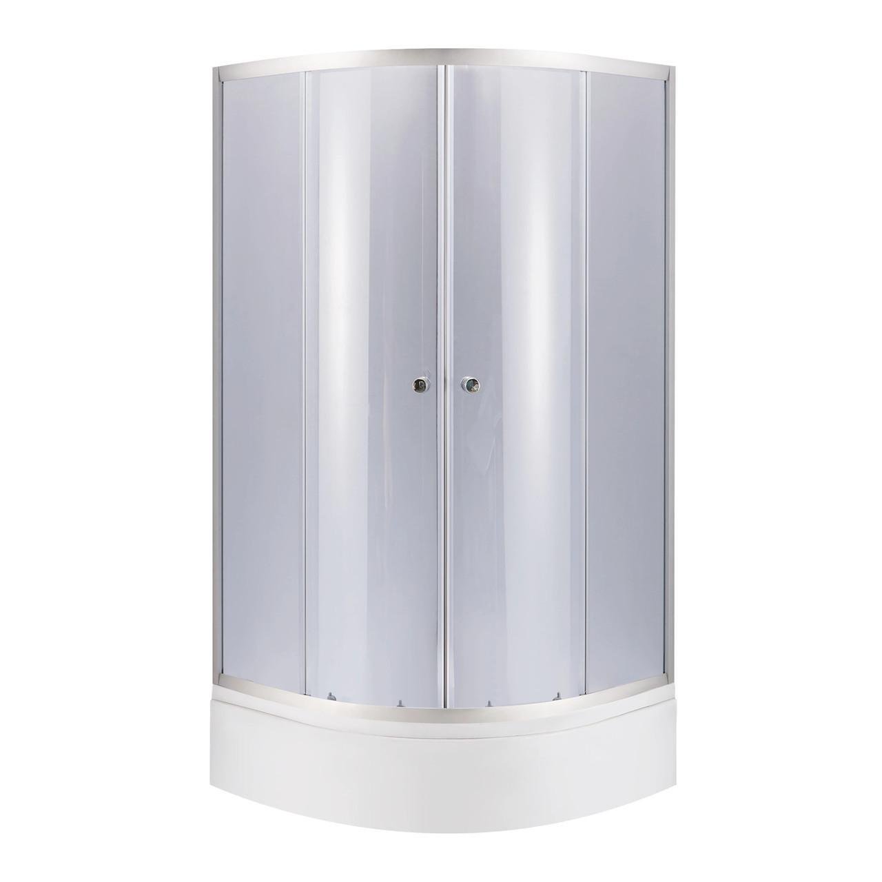 Душевая кабина Latwa SC90x90.SAT.MID.GR полукруглое стекло тонированное 4 мм/душевой поддон Kapielka ST90x90x26 с панелью Lidz (2552208740)