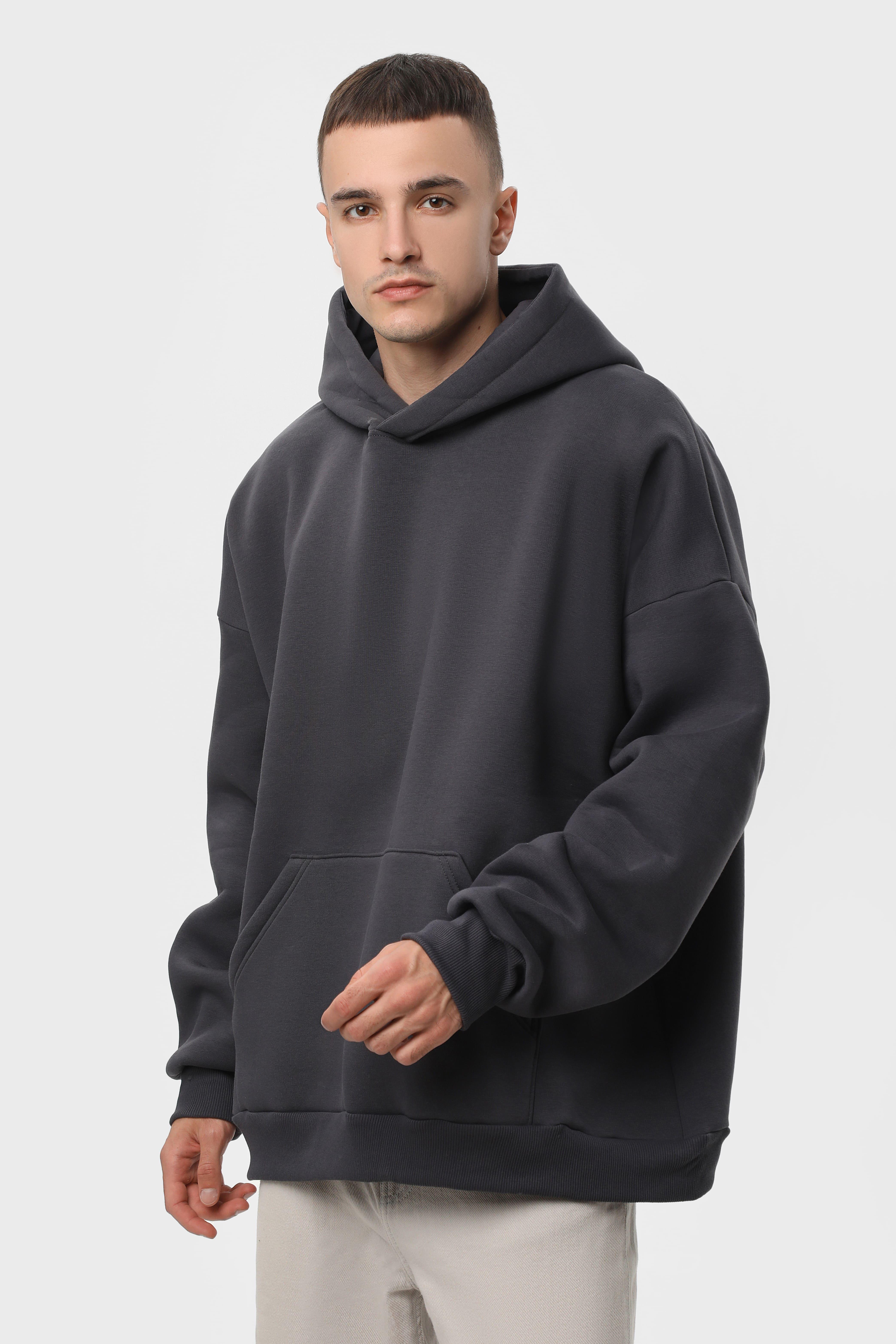 Худі оверсайз утеплене Ray Oversize U0404 UNISEX 2XS/XS Темно-сірий