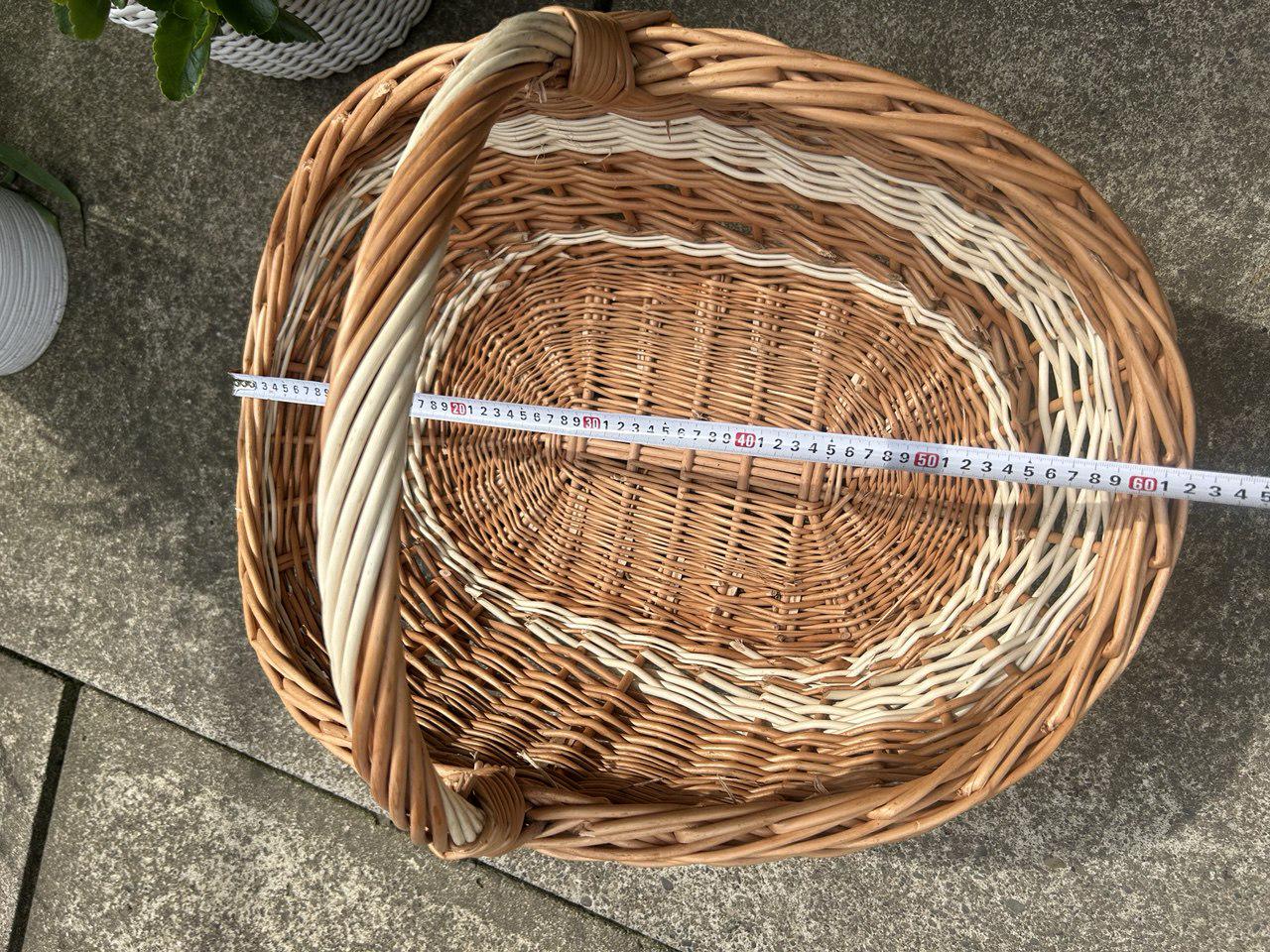Корзина широкая плетеная из лозы Сімейний Затишок Белый/Коричневый - фото 9