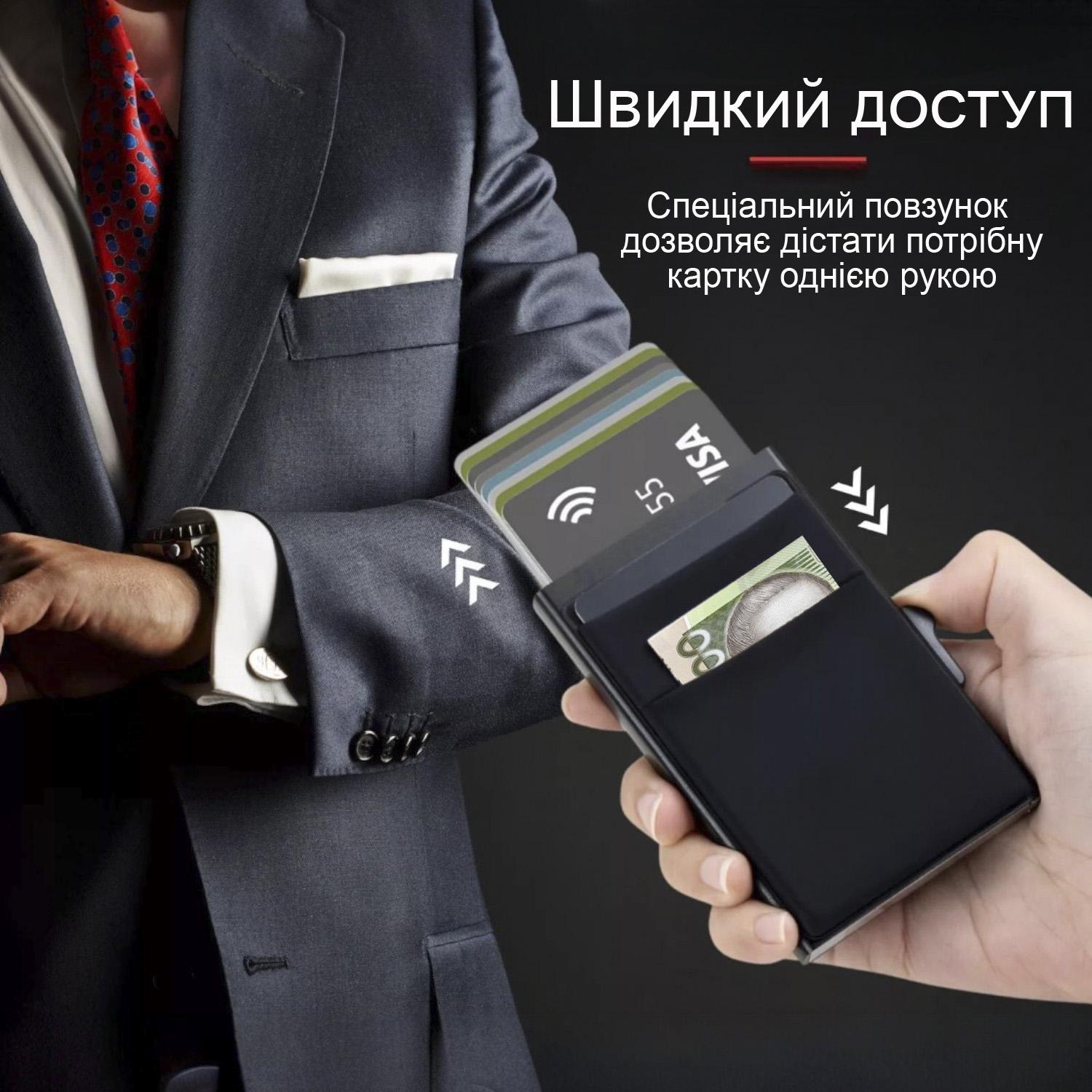 Картхолдер GDragon Home с RFID защитой алюминиевый Черный (125_4_0_1) - фото 7