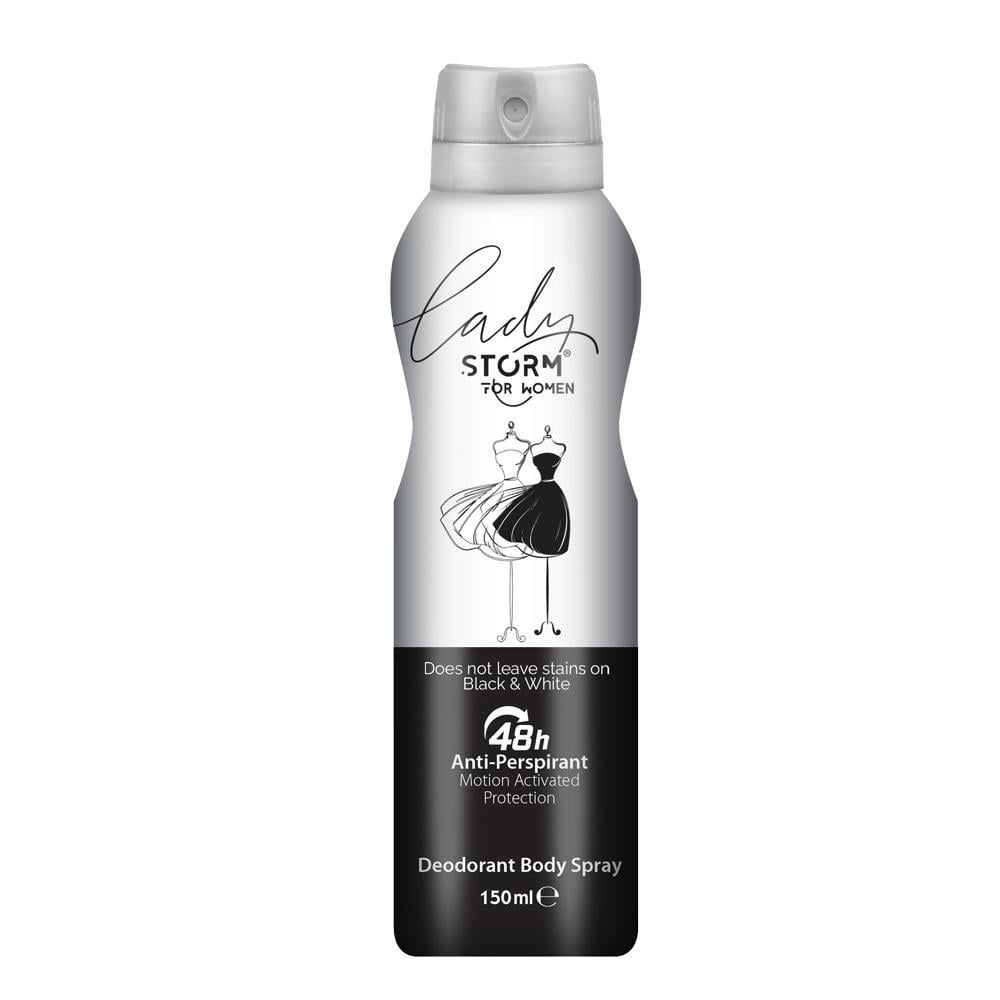 Дезодорант-антиперспирант женский LADY STORM Invisible Black 150 мл (Liv282695)