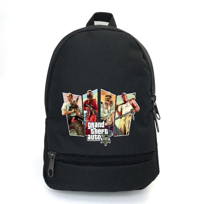 Школьный рюкзак с принтом GTA-подросток BIG с принтом GTA-007 43х30х17 см 22 л Черный (1658851650)