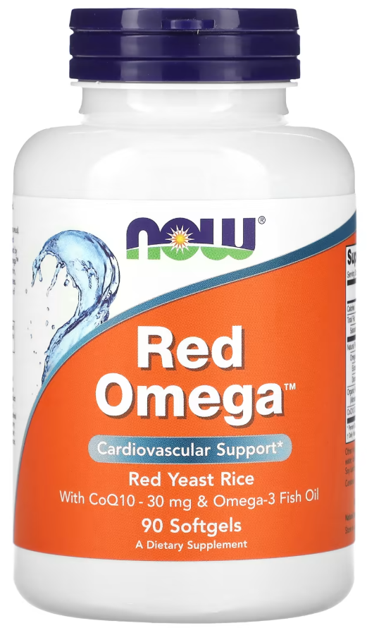 Добавка натуральная Красный дрожжевой рис и Омега-3 Now Foods Red Omega Fish Oil 90 софтгель