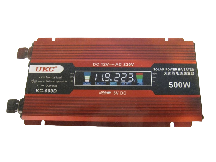 Инвертор автомобильный UKC 12В-220В 500W LCD KC-500D (14-3-03738)