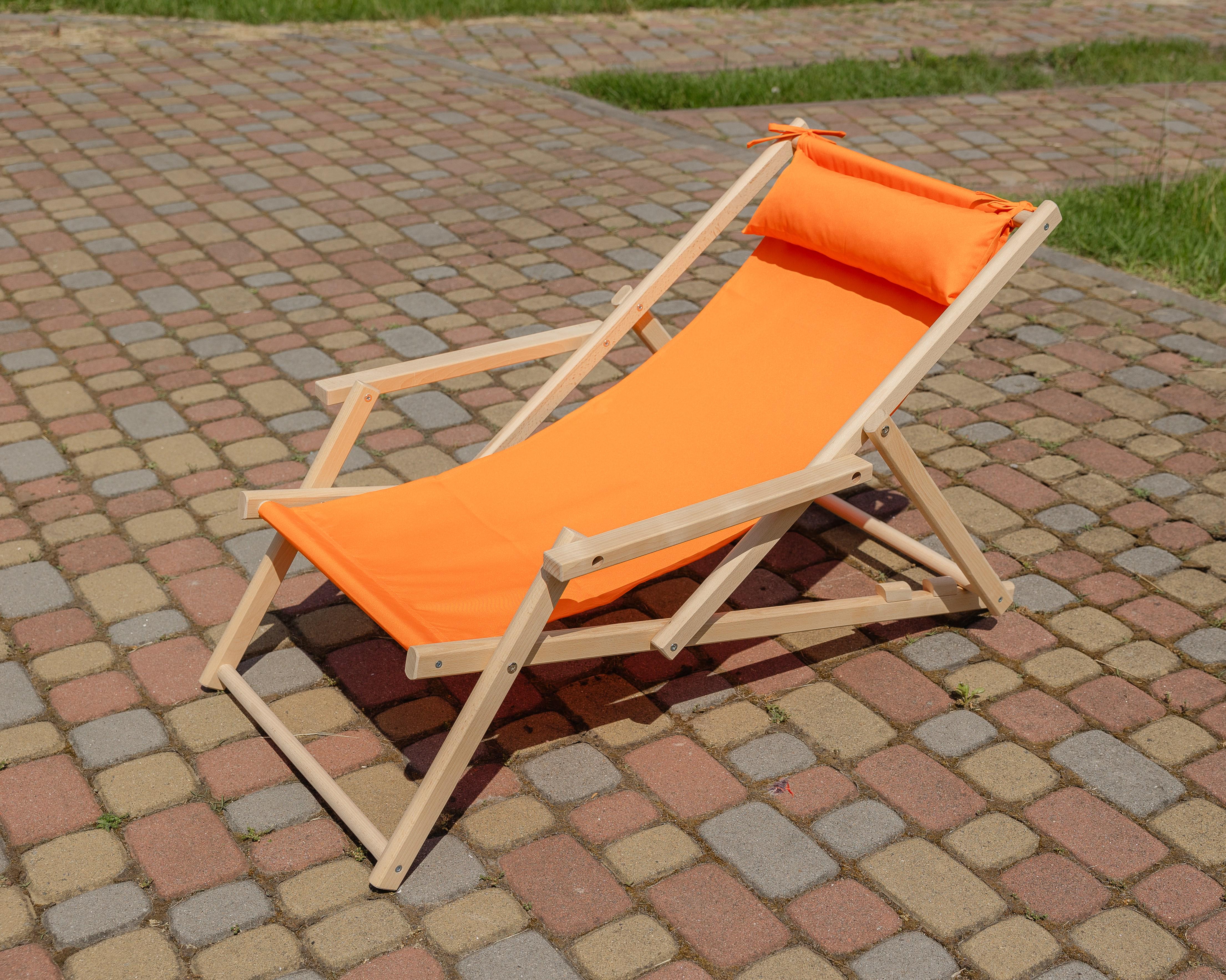 Шезлонг дерев'яний розкладний XRmaster з підлокітниками та підголовником Помаранчевий (0002245) - фото 1 Шезлонг дерев'яний розкладний XRmaster з підлокітниками та підголовником Помаранчевий (0002245) - фото 1