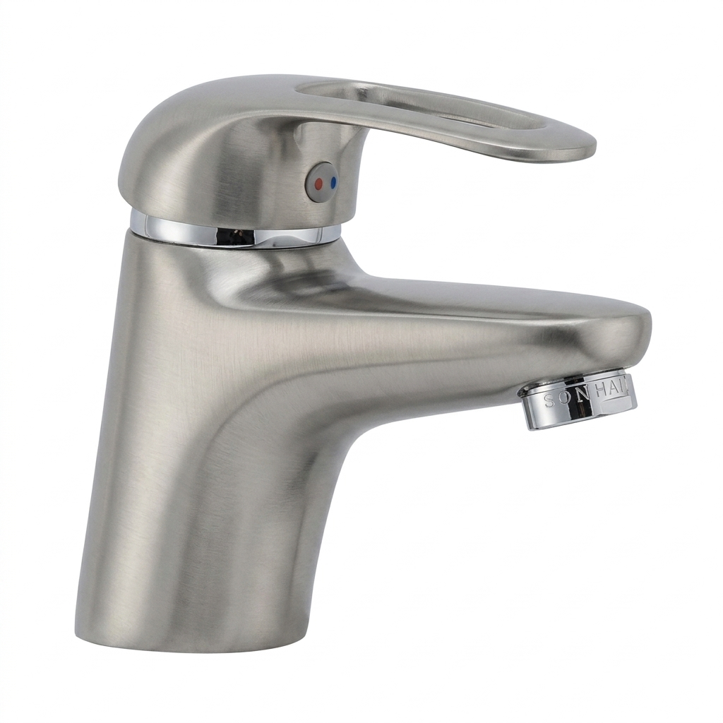 Смеситель для раковины Haiba Cosmos 001 однорычажный Сатин (HB0042)