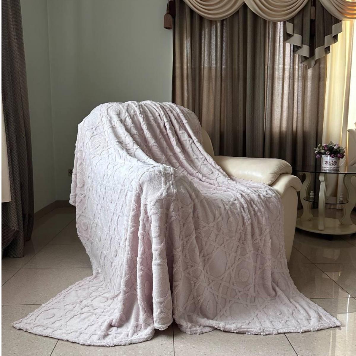 Плед пушистый Koloco Квадраты с кругами евро 200х230 см Светло-бежевый (40350) Плед пушистый Koloco Квадраты с кругами евро 200х230 см Светло-бежевый (40350)