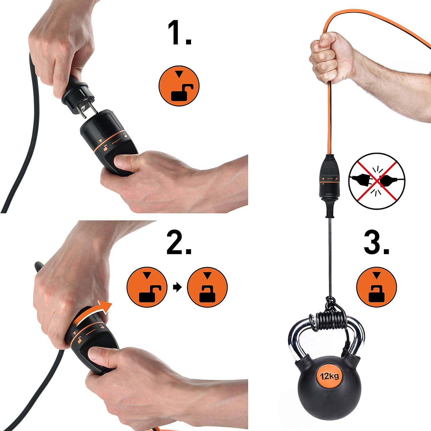 Удлинитель Electralock 3 м 3G1,5 с розеткой и механизмом предотвращает случайное отсоединение розетки - фото 5