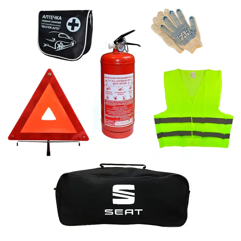 Набор автомобилиста AUTOMIX Р25 Seat огнетушитель 2 кг/знак аварийной остановки/аптечка/жилет