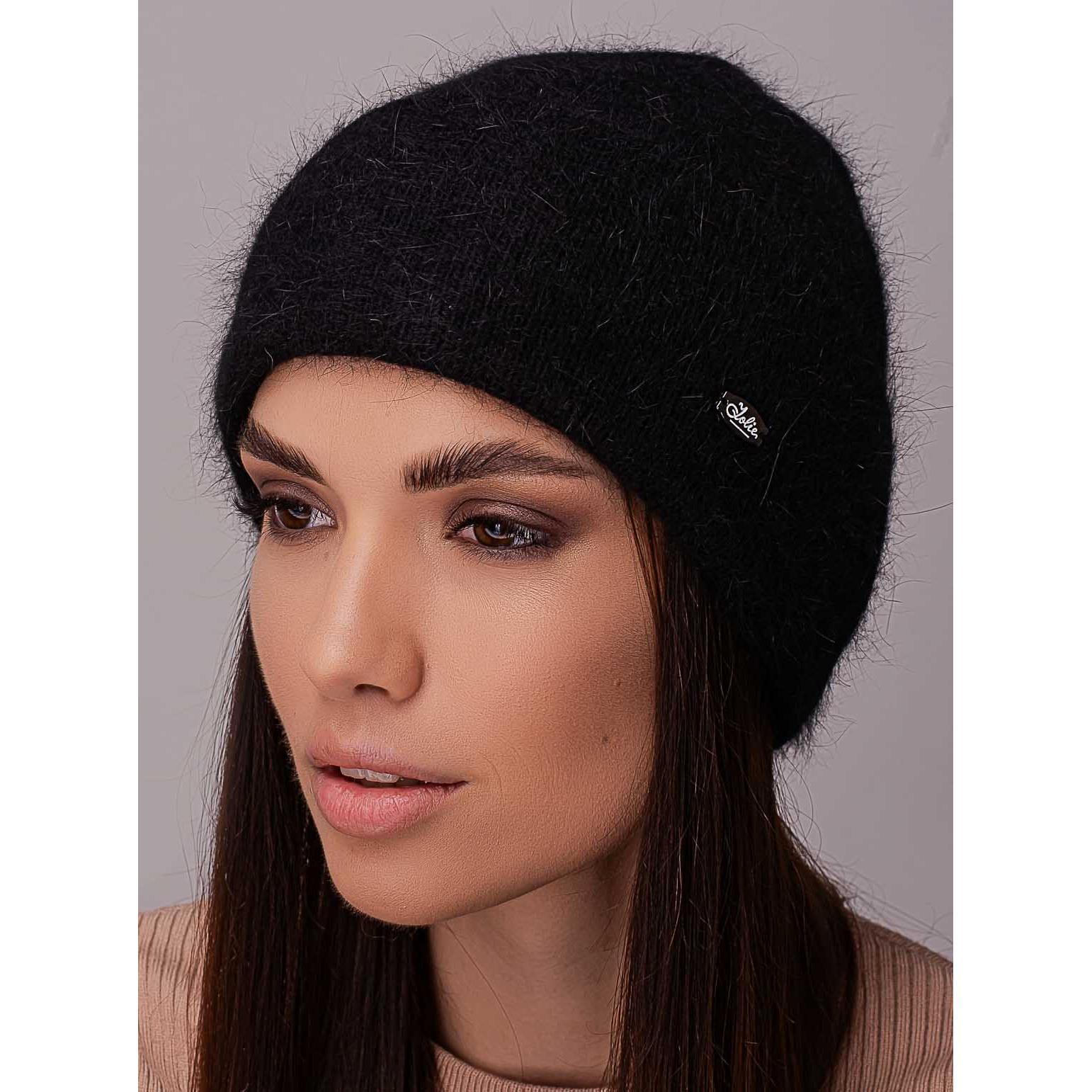 Шапка жіноча ангорова Leks СКАРЛЕТ одинарна з відворотом дрібного в'язання one size Чорний (205583) - фото 1 Шапка жіноча ангорова Leks СКАРЛЕТ одинарна з відворотом дрібного в'язання one size Чорний (205583) - фото 1