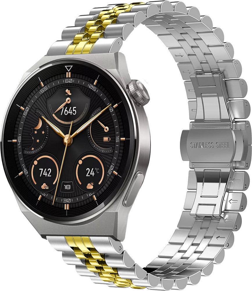 Браслет металлический Stech Line для Huawei Watch GT3 Pro 46 мм Silver Gold (37323-67)